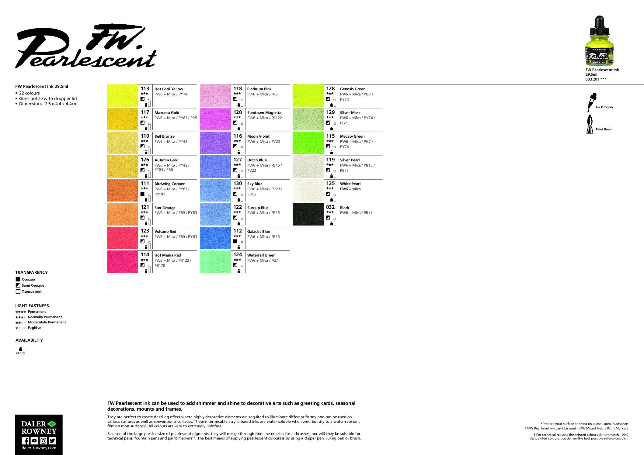 Daler-Rowney Pearlescent acrylinkt