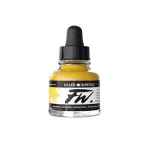 Daler Rowney FW Artist acrylinkt Brilliant Yellow 607