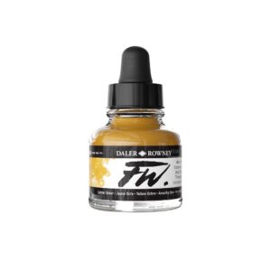 Daler Rowney FW Artist acrylinkt  Yellow Ochre 663